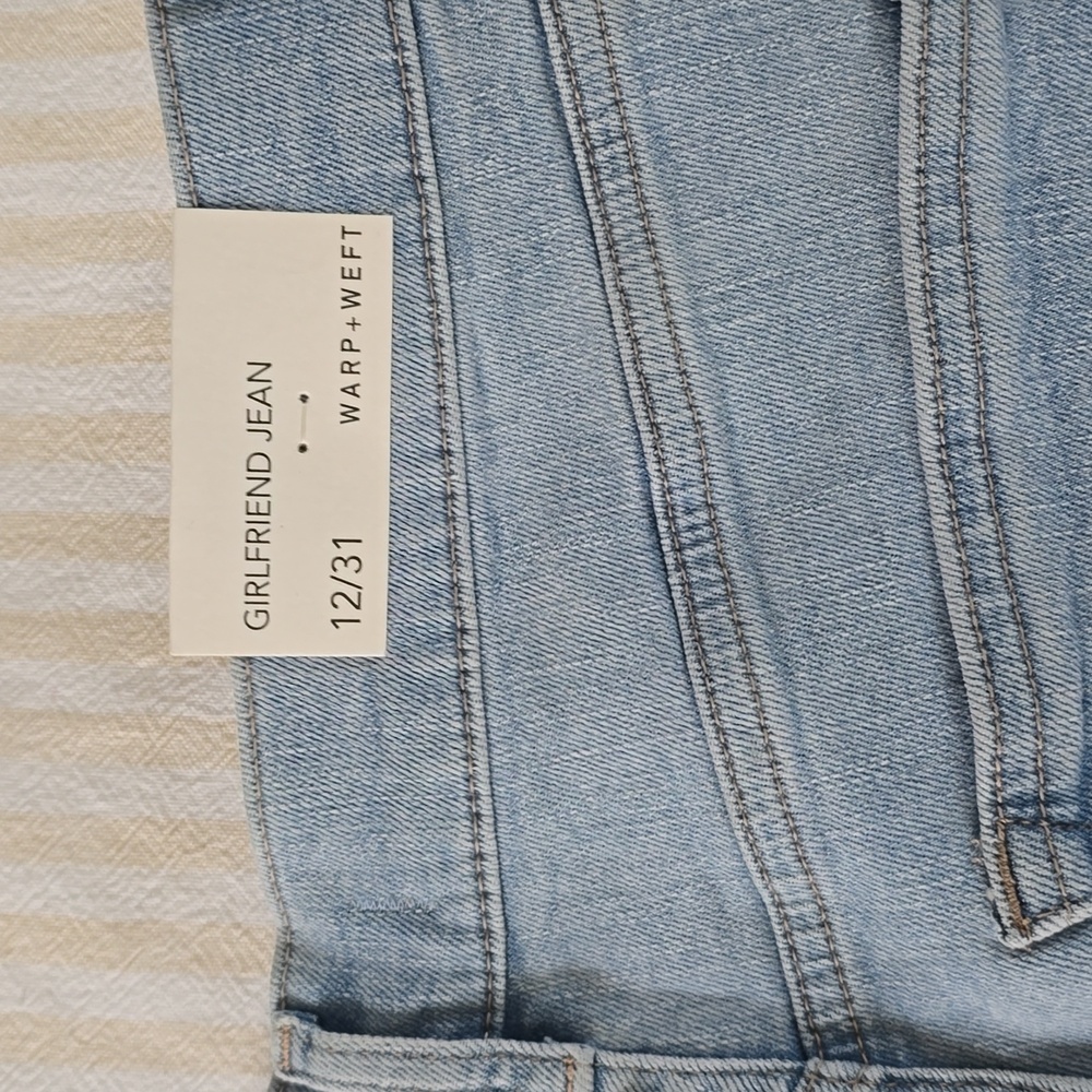 Warp + Weft Light Wash Girlfriend Jeans Size:12 - Picture 7 of 8
